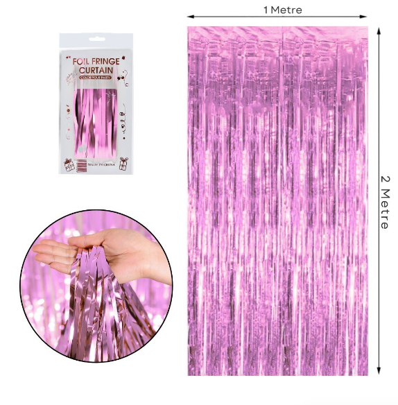 İthal Metalize Pembe Arka Plan Perdesi 2x1 m